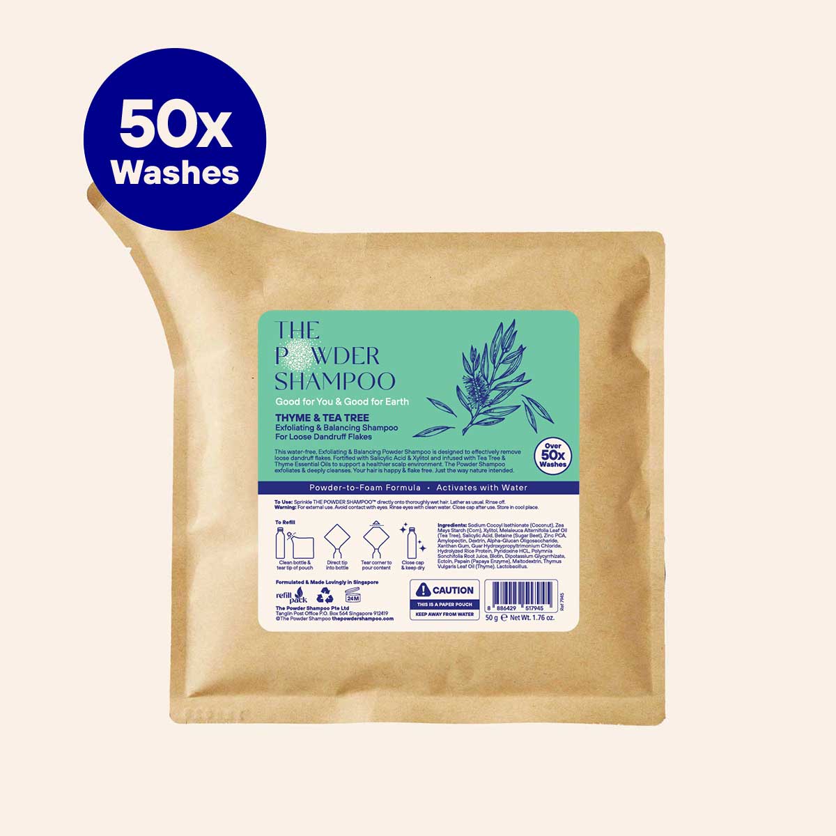 Exfoliating Powder Shampoo For Anti-Dandruff Scalp Refill pack)