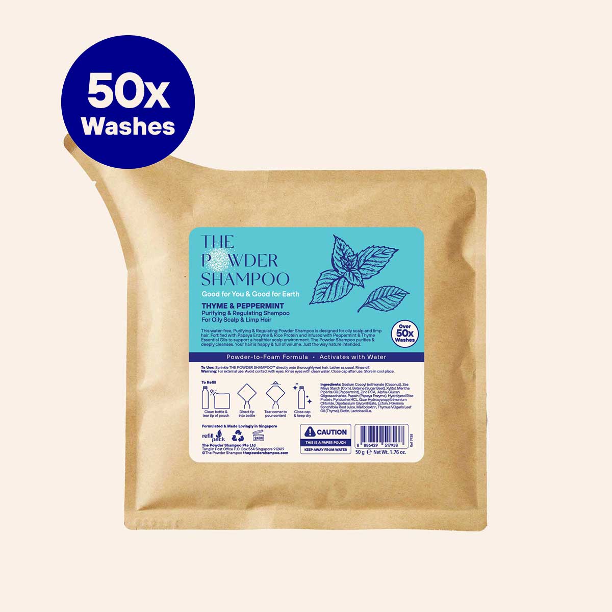 Purifying Powder Shampoo For Oily Scalp &amp; Limp Hair (Refill pack)