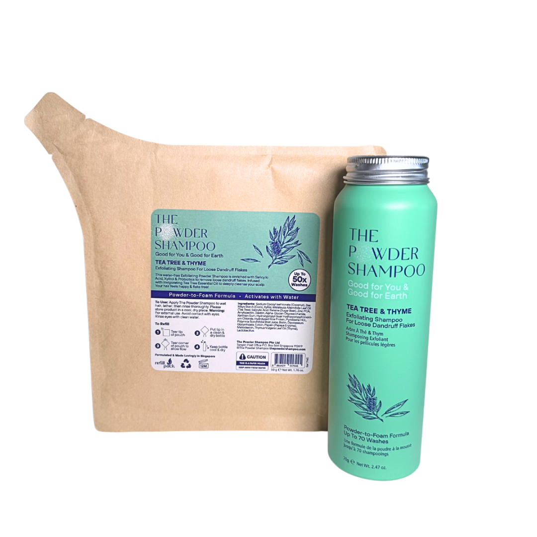 Bundle - Exfoliating Powder Shampoo For Anti-Dandruff Scalp (70g) + Refill Pack