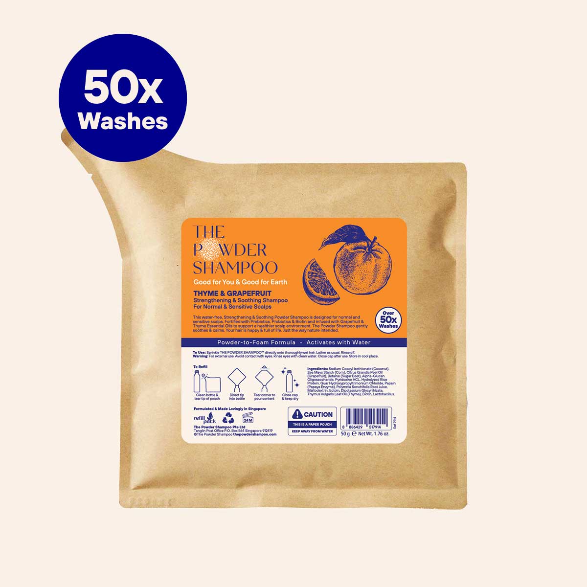 Strengthening Powder Shampoo For Normal &amp; Sensitive Scalps (Refill pack)